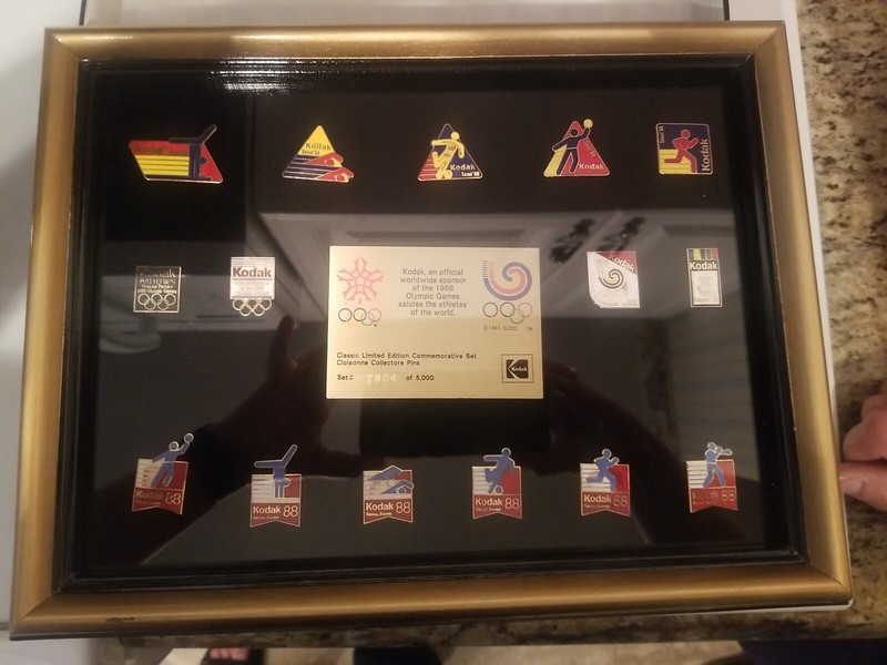 1988 Kodak Summer Olympics Calgary Framed Pins 2804/5000 With Box
