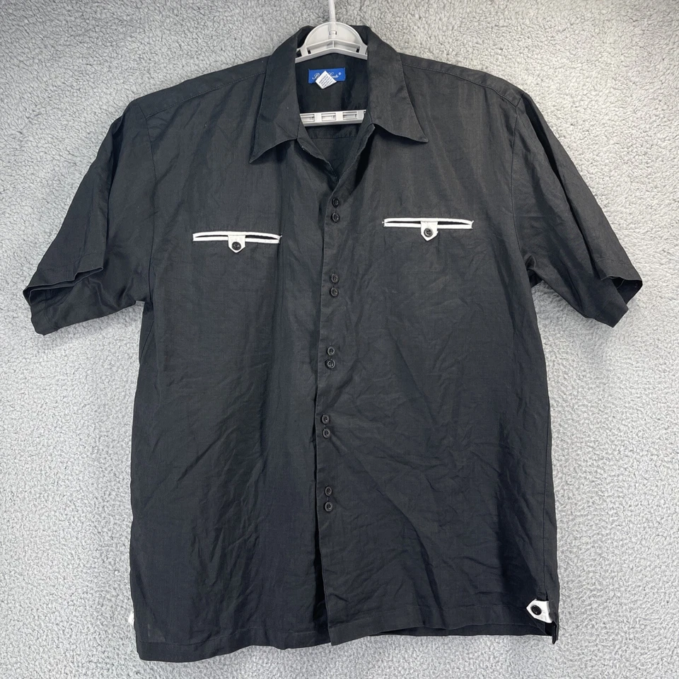 Traje de Caminar Informal Bruno Conte 2 Piezas Hombres XL SS Top 38 Parte Inferior Negro Lino Puro Foto 3 de 4