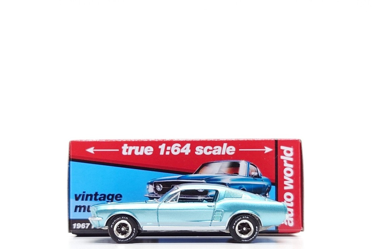 1967 Ford Mustang 限定ミニカー Auto World 1:64 Vintage Muscle - 1967 Ford Mustang GT (Light