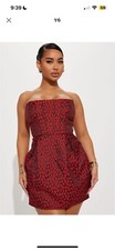 Fashion Nova Red Lace Up Dress