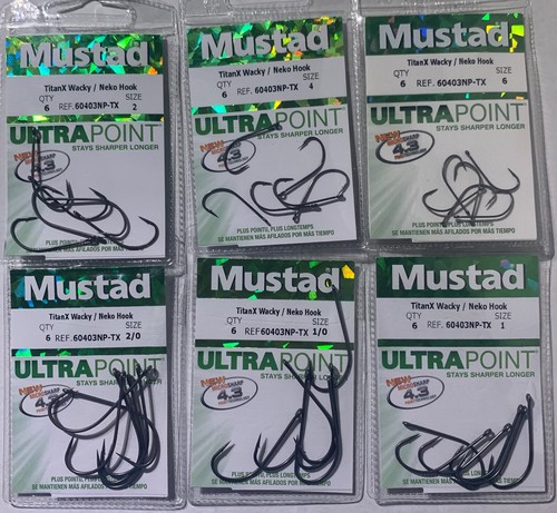 Mustad TitanX Titan X Neko Hook 6 Sizes to Choose From 6 4 2 1 1/0 2/0 Free Ship - 第 1/1 張圖片