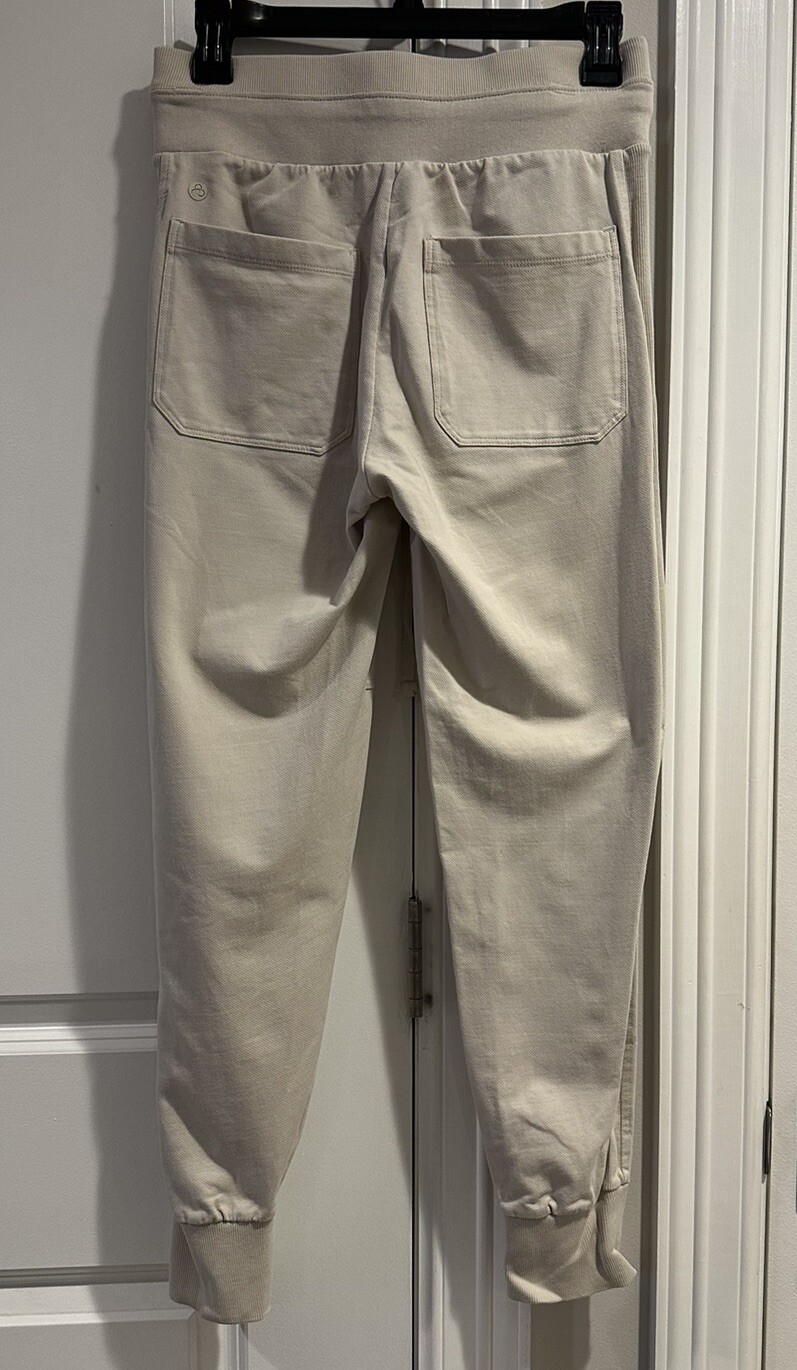 Zella Organic Cotton Ankle Jogger Sweatpants Size XS, Beige, NEW NWOT