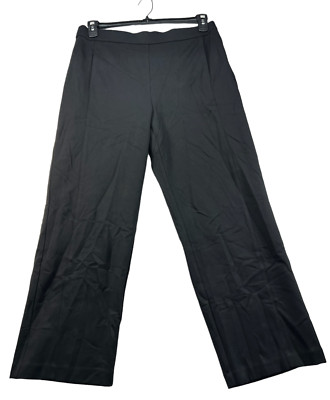 Alfani Ponte Pants Womens Size Large Petite PL Black Stretch Straight Leg New
