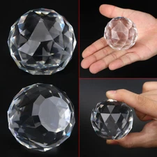 60/80mm Cut Crystal Sphere Prisms Glass Ball Faceted Gazing Suncatcher Crafts IS