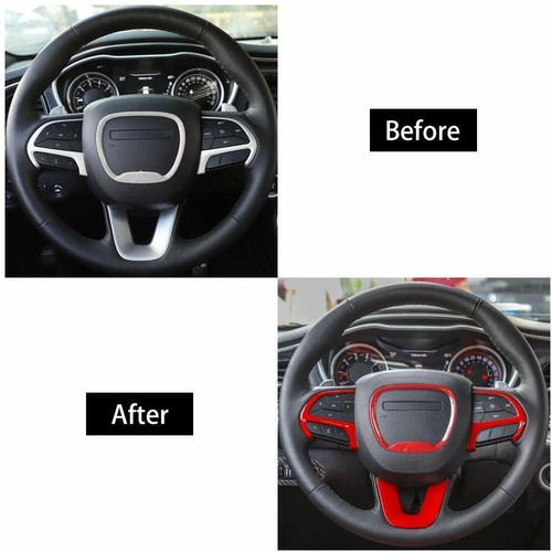 🌟Red Interior Full Set Cover Trim Kit For Dodge Challenger 2015-23 Accessories - Picture 8 of 17