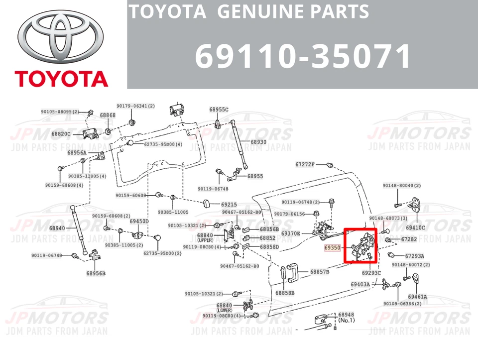 Actuador de bloqueo de puerta trasera para maletero Toyota FJ Cruiser 07-14 genuino 69110-35071 Foto 2 de 4