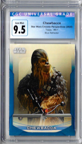 2020 Star Wars Chrome Perspectives ChewBacca Blue Refractor CGC 9.5 /150