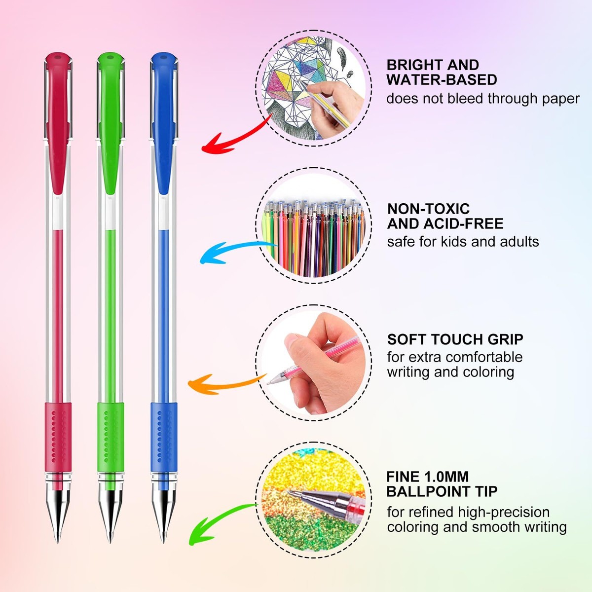 160 Pack Gel Pens for Adult Coloring Book 80 Colors Gel Pens