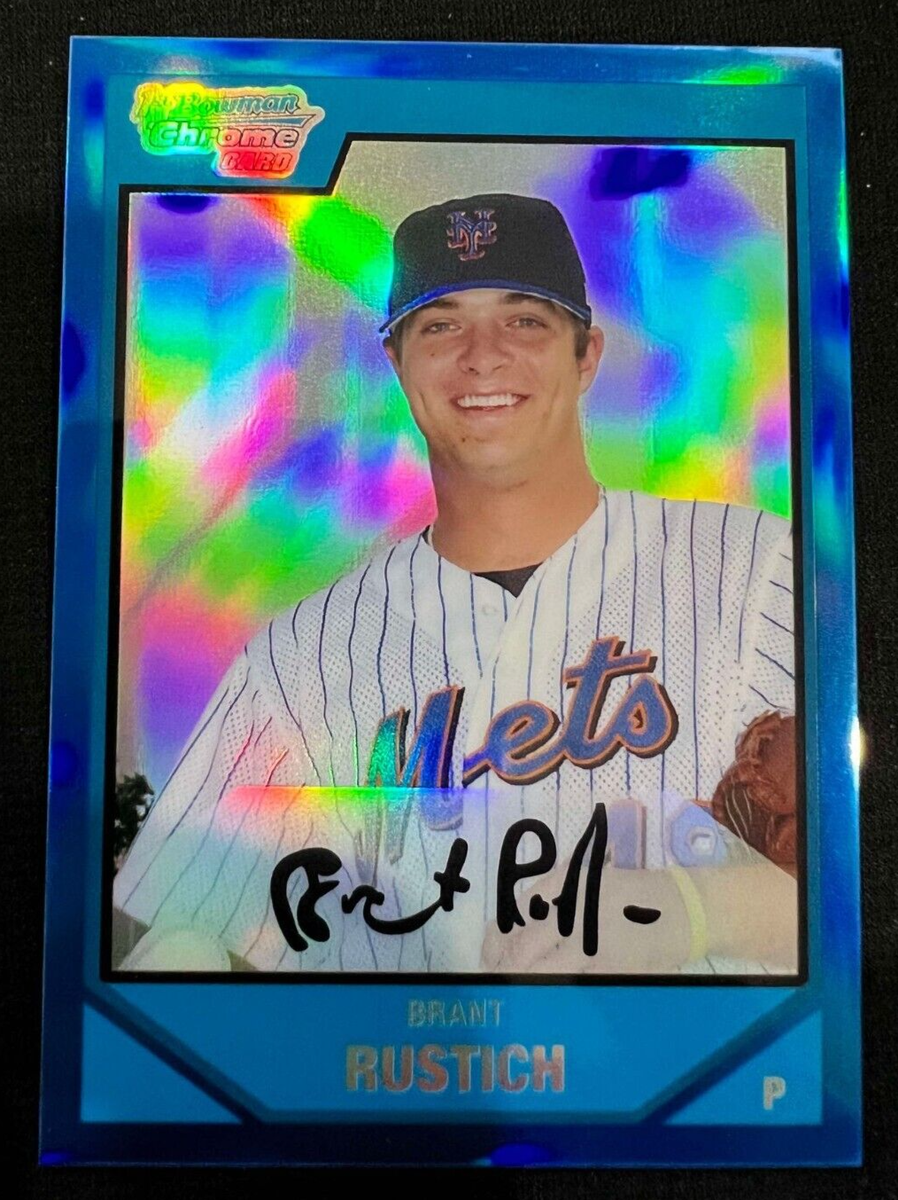 BRANT RUSTICH New York Mets 2007 Bowman Chrome Draft Blue