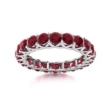 Ruby Brilliant-Cut Round 4.00mm Full Eternity Band Ring With Rhodium Plated