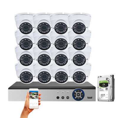 Evertech 16 Channel 1080P HD Indoor Outdoor Security Camera System 2TB Recording