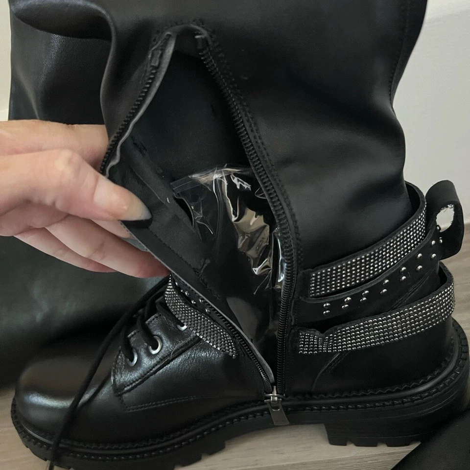 Nuevo en Caja Steve Madden Sobre la Rodilla Bota Bronte con Hebillas de Cristal Talla 11 Foto 4 de 4