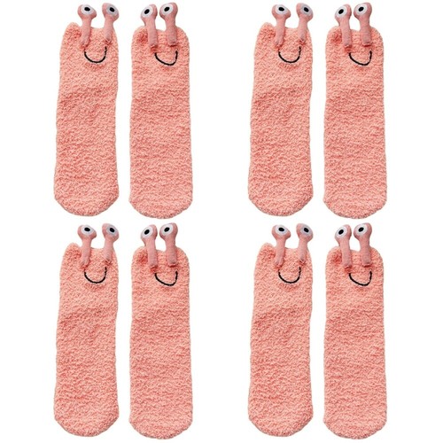 4 Pairs Coral Fleece Socks Fuzzy Slipper for Women Warm Miss - 第 5/12 張圖片