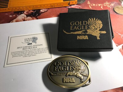 USA Gürtelschnalle, National Rifle Association, NRA, Golden Eagles , mit Box (2)