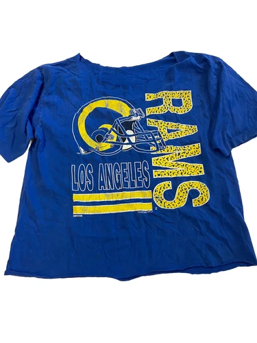 Womens VINTAGE 1993 Los Angeles Rams Cut Off T Shirt Sz 2XL