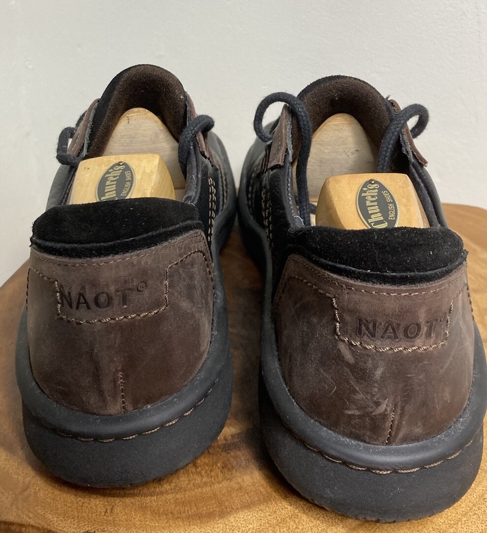 SAOLA Scarpe mocassino con fondo in gomma Naot da uomo US11 EU44 nero marrone pelle comfort Israele