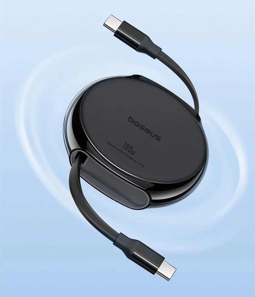 Cable USB C retráctil Baseus cable de 100 W para MacBook iPad cable de carga rápida - Imagen 2 de 4