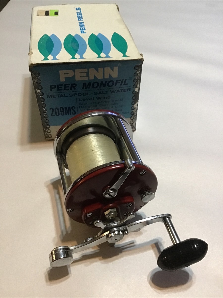 Penn Peer Monofil 209MS Maroon Fishing Reel W/Original Box | eBay