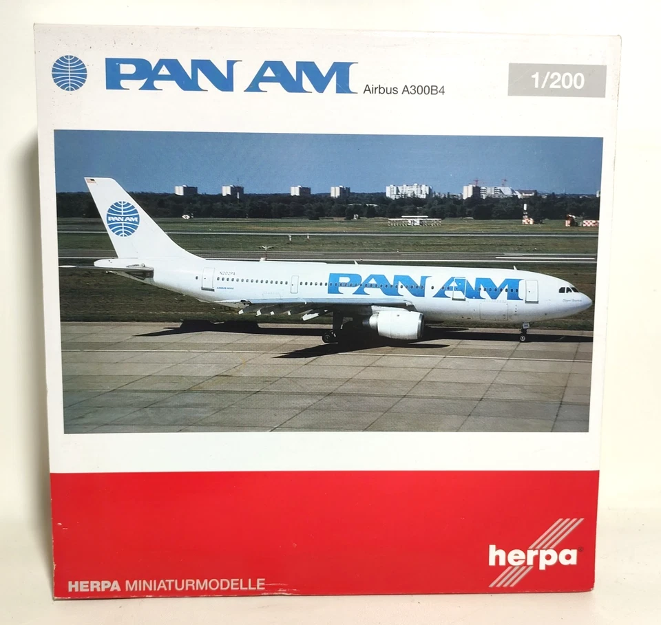 Herpa 1:200 Pan Am N202PA Airbus A300 B4 Clipper America Livery Limited 555524 Foto 4 de 4