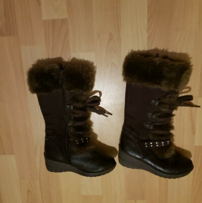 Canyon River Blues Girls Brown Wedge Mid-Calf Fashion Boot Sizes 12