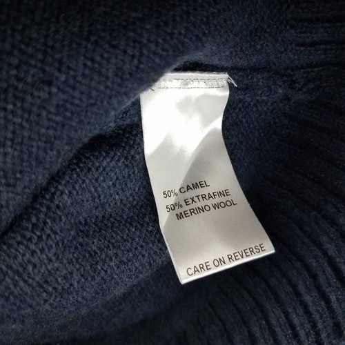 NEW Billy Reid Men's S Camel Wool Jersey Half Zip Pullover Sweater in Blue $295 - Picture 3 of 10