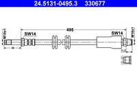 Bremsschlauch ATE 24.5131-0495.3 FüR Mercedes W638 Vito 638 Klasse Bus 5 108 CDI