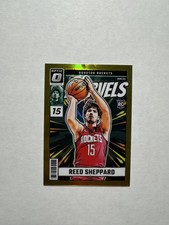 2024-25 Donruss Optic #4 Reed Sheppard Net Marvels Gold Prizm Rookie Card RC /10