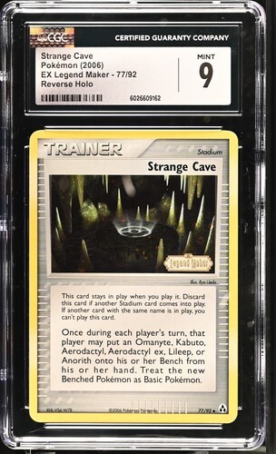 2006 STRANGE CAVE 77/92 Stamped Ex Legend Maker Pokemon Card Reverse Holo CGC 9