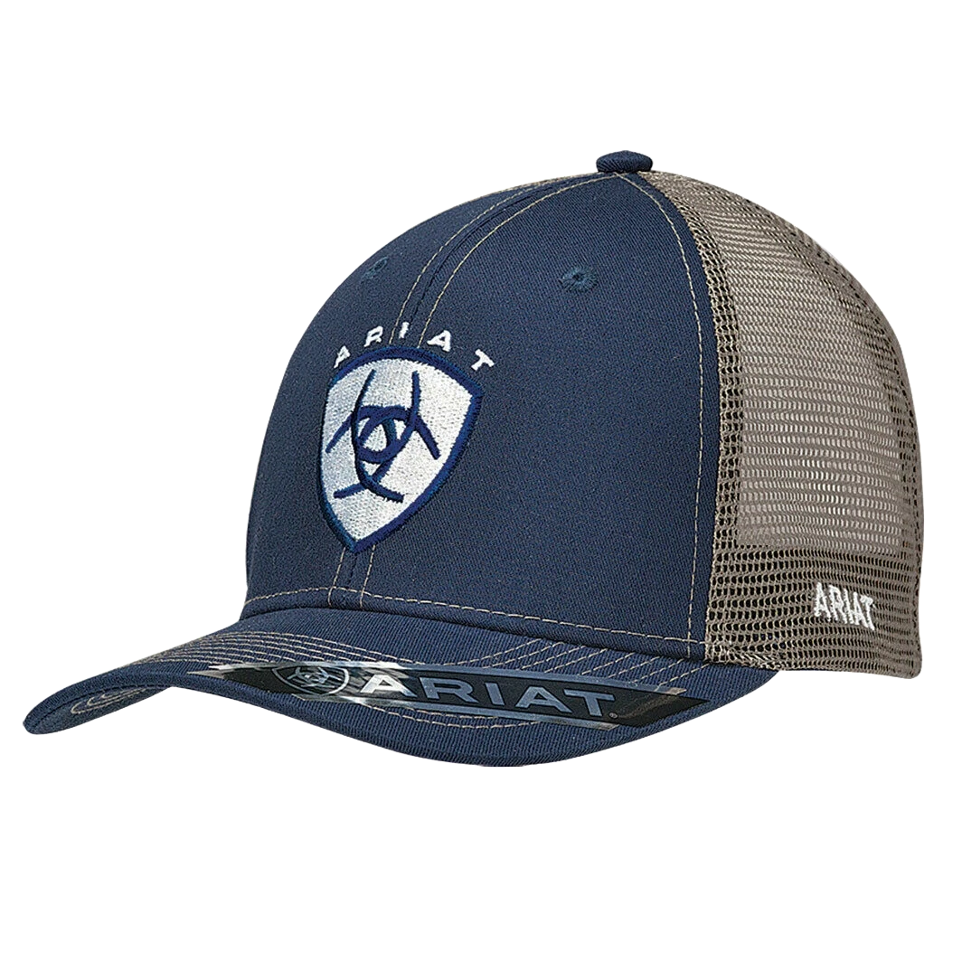 Ariat Men's Navy Shield Logo Snapback Ball Cap 1595303
