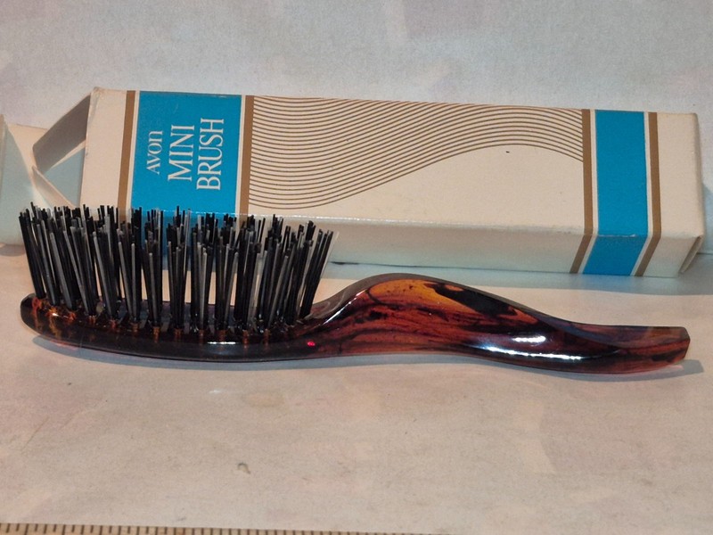 Vintage Avon Mini Hair Brush Tortoise shell 6 Inch Travel Size New Old Stock
