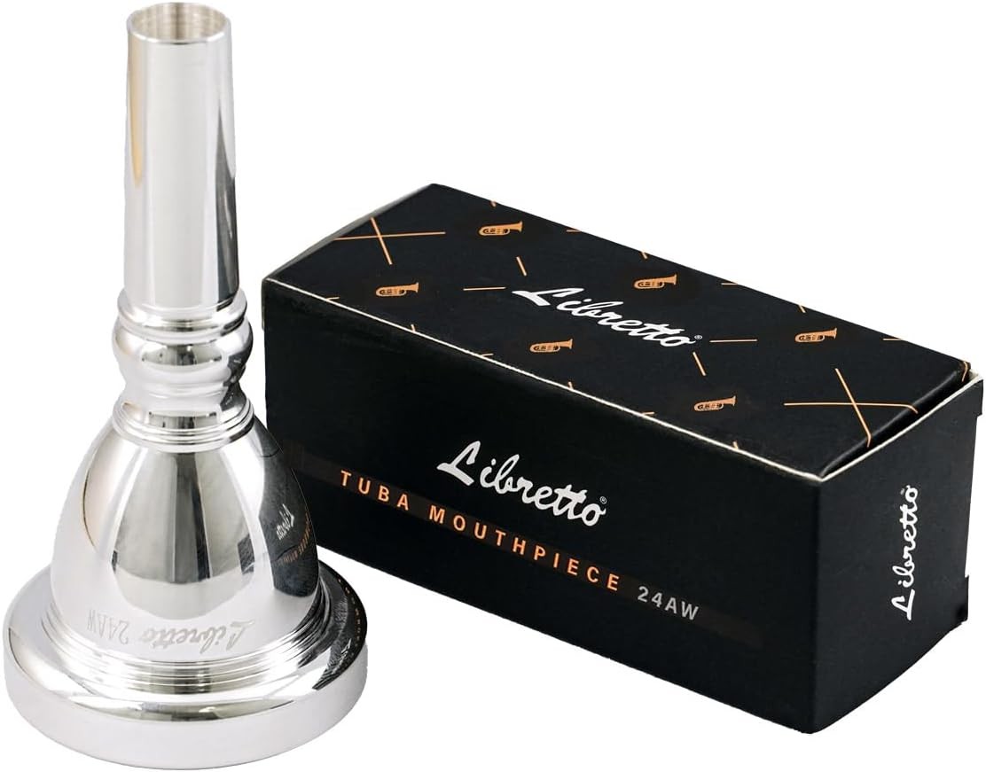 24AW Silver Plated Tuba Mouthpiece for Professional Beginner Student Players