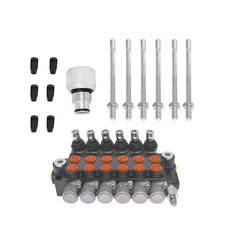 6 Spool Hydraulic Control Valve Acting 13 GPM 3600 PSI +Conversion Plug NEW