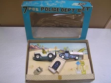 Tin Friction Police Department Station 7 Piece Set MKK Japan EXIB Scarce SSS
