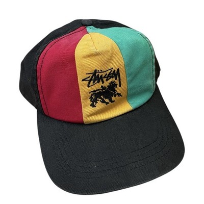 Vintage Stussy Rasta Lion SnapBack Hat Cap 80s As Seen Jarobi