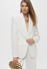 NWT MANGO MNG WHITE STRUCTURED SUIT BLAZER SZ S SMALL