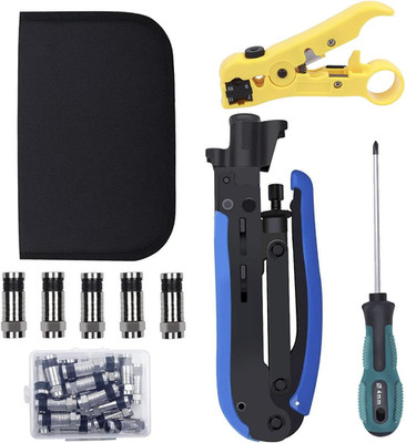 Coaxial Cable Crimper Kit Coax Compression Tool for RG6 RG59 RG11 Repair