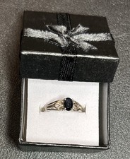 New In Box Sz 6 925 Sterling Silver Signed Black Onyx Ring