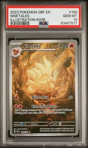 Ninetales *PSA 10* Illustration Rare *Obsidian Flames* #199 * Pokemon