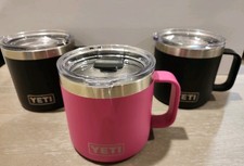 Lot of 3 YETI 14 oz Coffee Travel Mugs(1)Pink(2)Black