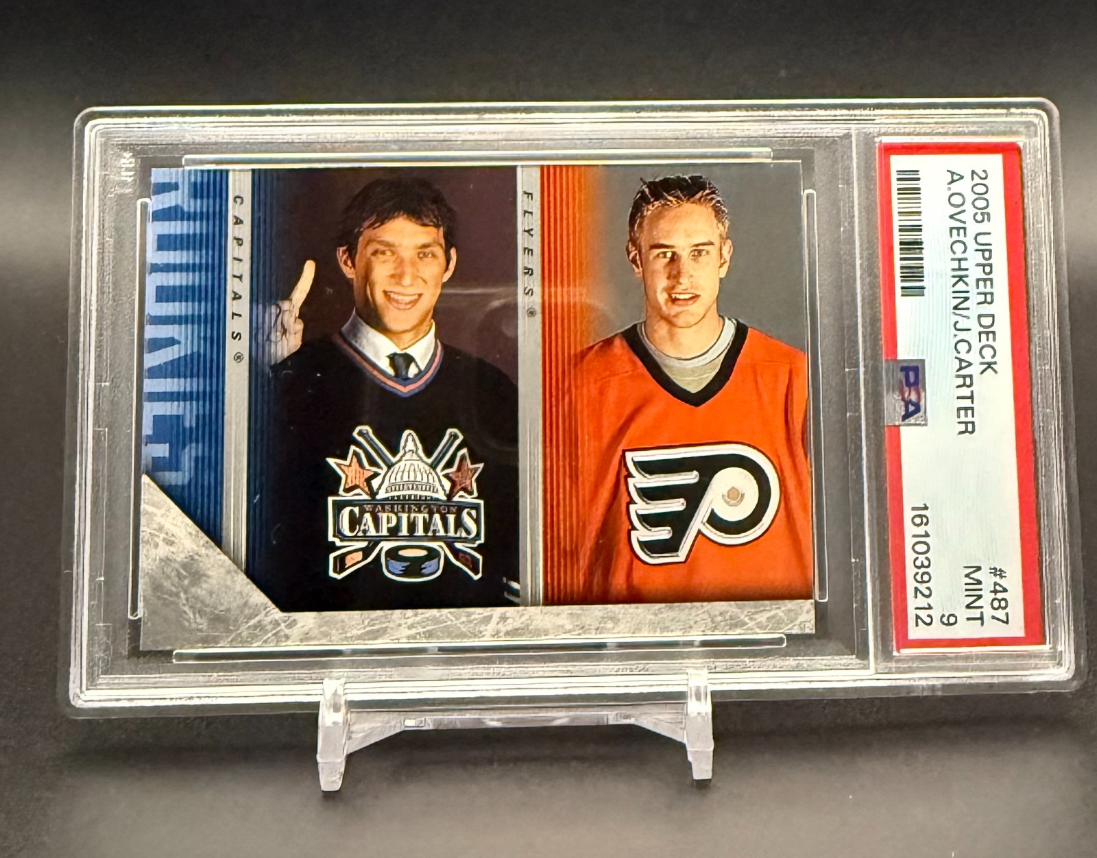 ALEX OVECHKIN / JOE CARTER - 2005-26 Upper Deck ROOKIE CHECKLIST #487 - PSA 9 view 1