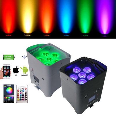 6in1 Battery Uplight LED Par Light APP Control 6x18W RGBWA UV Wedding DJ Party