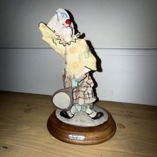 Capodimonte Clown Figurine with tennis racquet - A Belcari