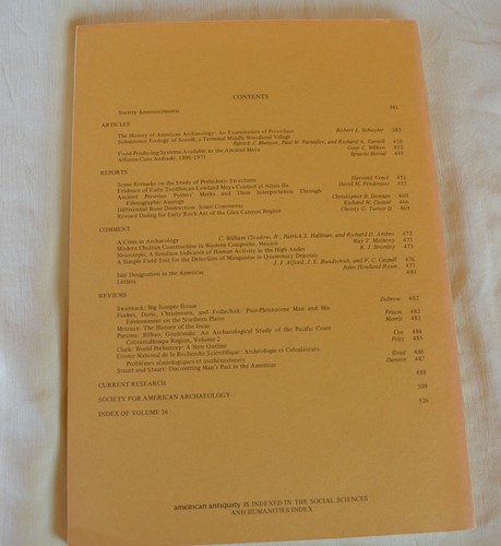American Antiquity Journal of Society American Archaeology Vol 36 #4 Oct 1971 - Picture 10 of 11