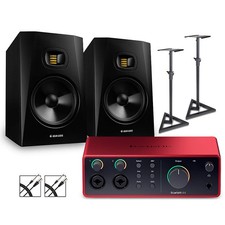 Focusrite Scarlett 4i4 Gen 4 Adam Audio Monitors Stands Cables Included T8V