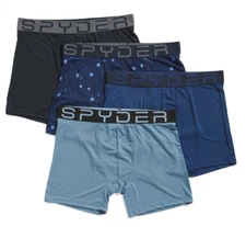 4 Pairs SPYDER MEN PERFORMANCE STRETCH SOFT BOXER BRIEFS MEDIUM LARGE XLARGE $45