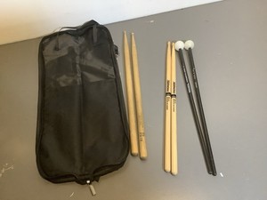 Drumsticks 3 Pairs & Carrying Case for Drummers Percussion Instruments Music Lot