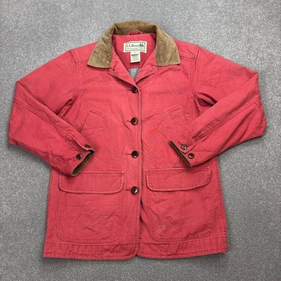 LL Bean Jacke Damen X Small Rot Jagd Canvas Chore Barn Cord Gefüttert Lady*