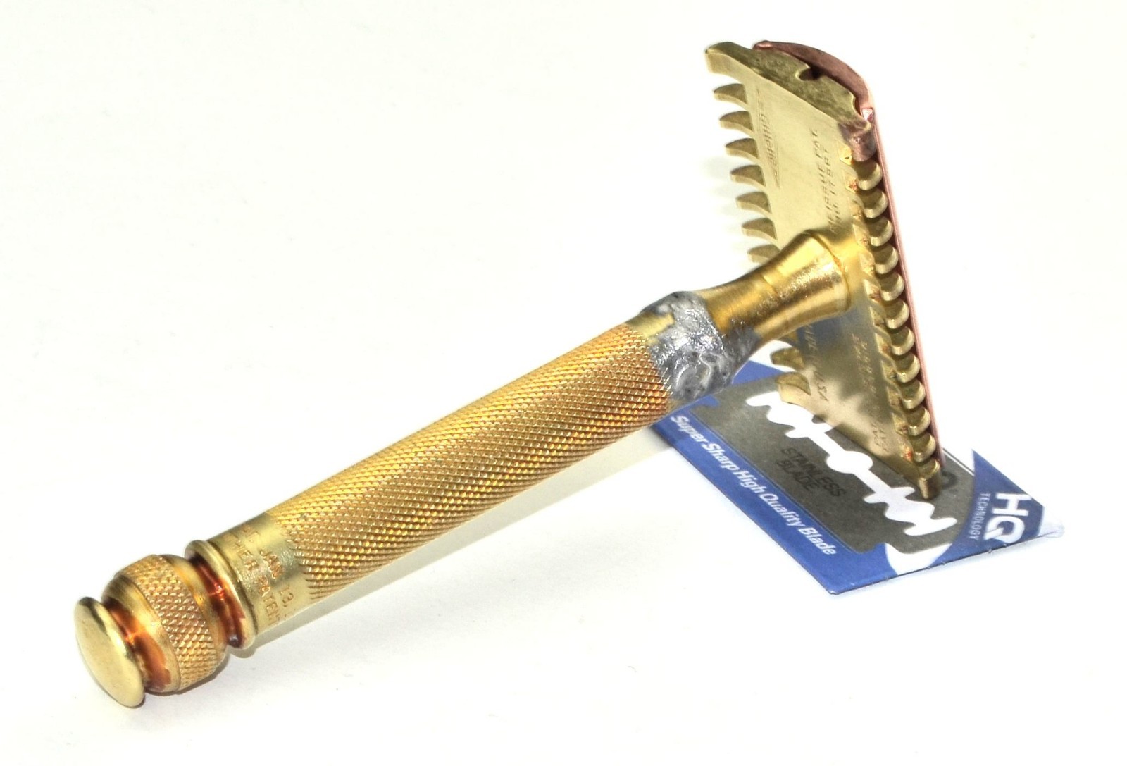 RARE  Flat Bottom 1930s Era Gillette Ball End New DE Razor, NICE VALUE