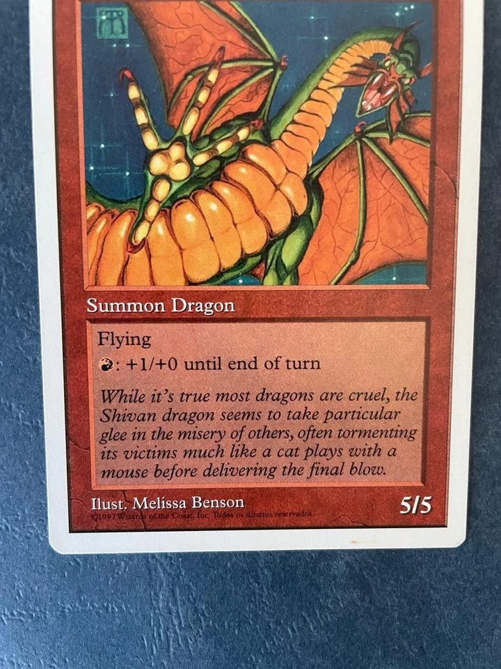 MTG MISPRINT ERROR 5TH EDITION SHIVAN DRAGON COPYRIGHT IN PORTUGUESE NOT ENGLISH - Image 2 of 4