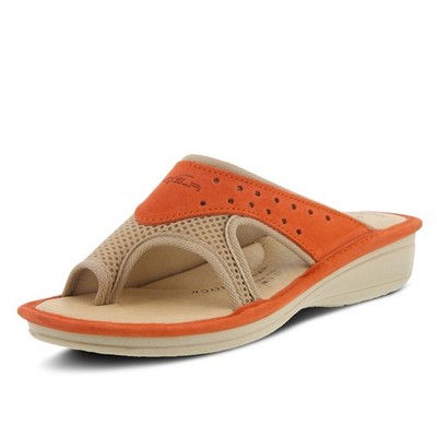 Women's Pascalle Nubuck, Mesh Slide Sandal Orange EU 40 / US 9
